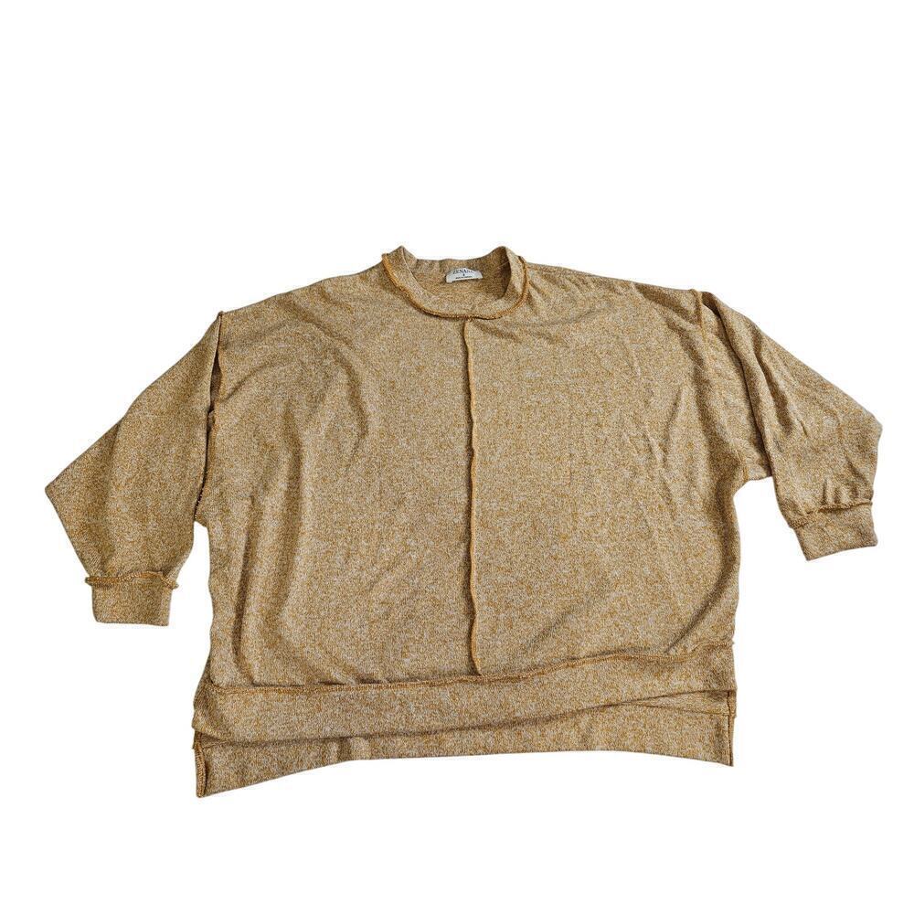 Zenana Women's Dolman Sleeve Mustard Small Sweater